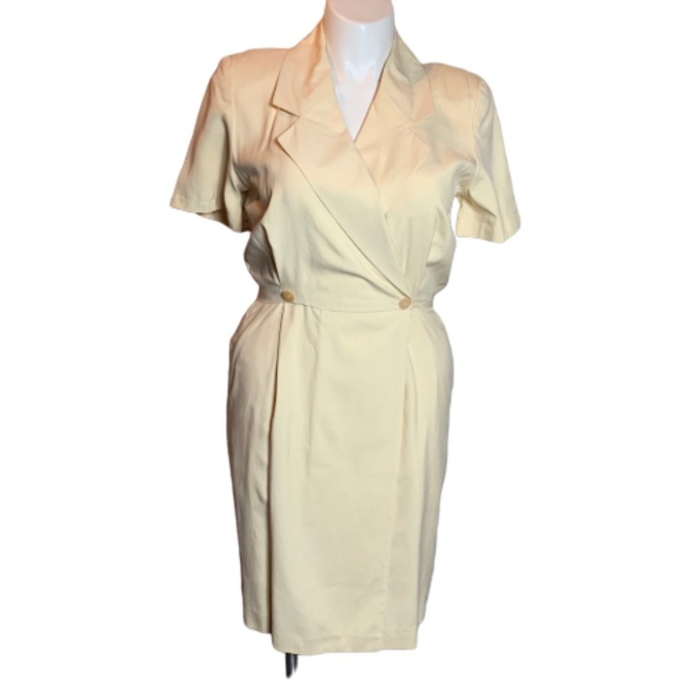 Vintage Pale Yellow Midi Dress